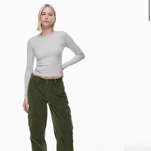 Aritzia Olive Green Corduroy Cargo Pants